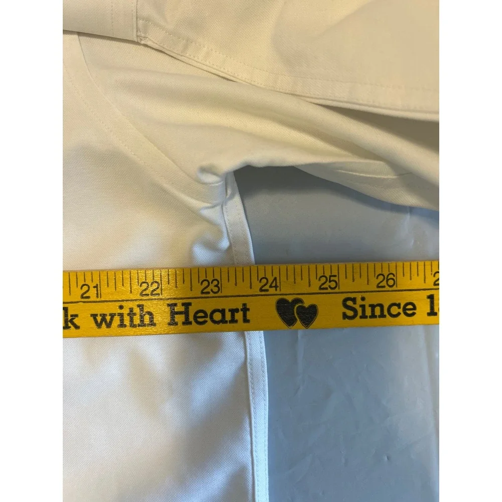 LL Bean Mens White Wrinkle Resistant Cotton Oxford Button Down Shirt 16-32 20941 - Picture 7 of 11